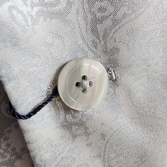 36L Dinner Jacket Silver Gray Shawl Lapel Skinny Fit Long New Jos A Bank Paisley - Picture 7 of 17